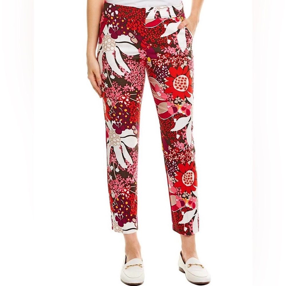 Trina Turk Floral Moss 2 Crop Pant - Picture 2 of 15